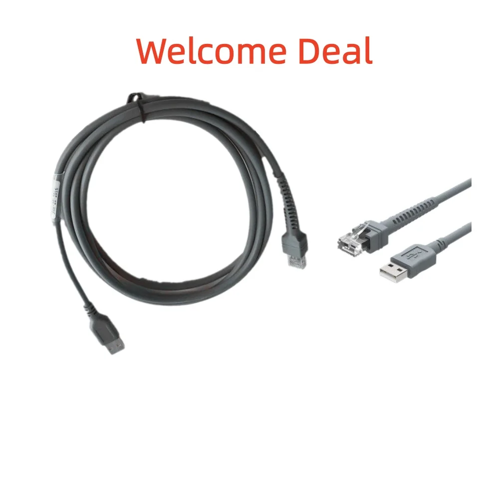 2M Symbol Barcode Scanner USB Cable LS1203 LS2208 LS4208 4208 3678 Replacement for Zebra Ds2278 Data Cable