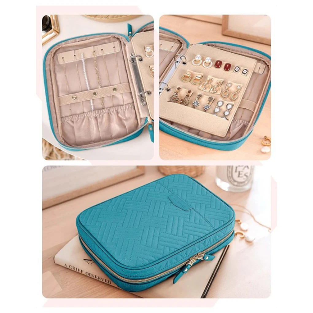 Jewelry Travel Storage Case Transparent Jewelry Book Ring Binder Pouch Bag for Necklaces Earrings Rings Bracelets Organizer