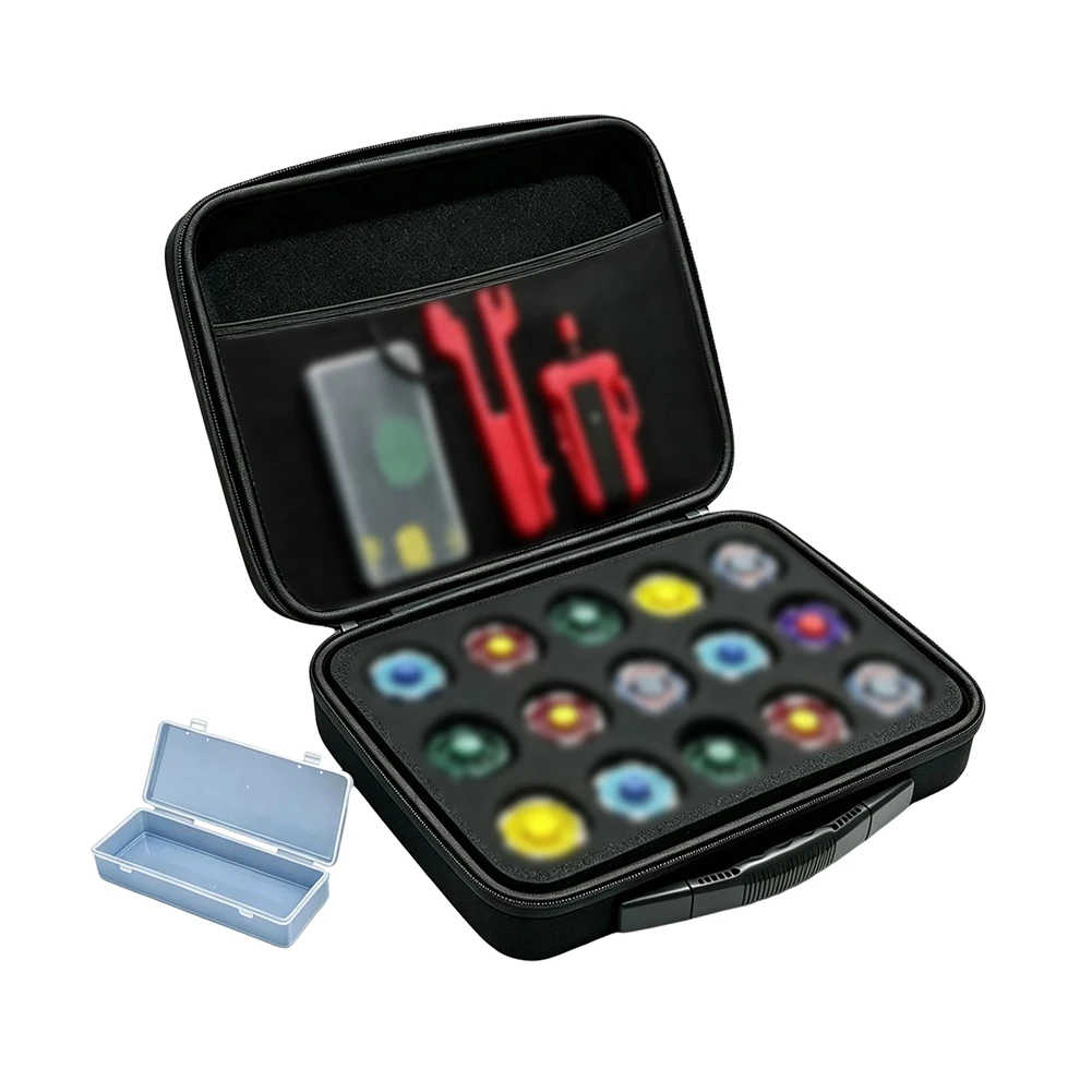 15-Slot Battling For Top Organizer For Beyblade X Storage Case With Handle Large Capacity Games Accessories