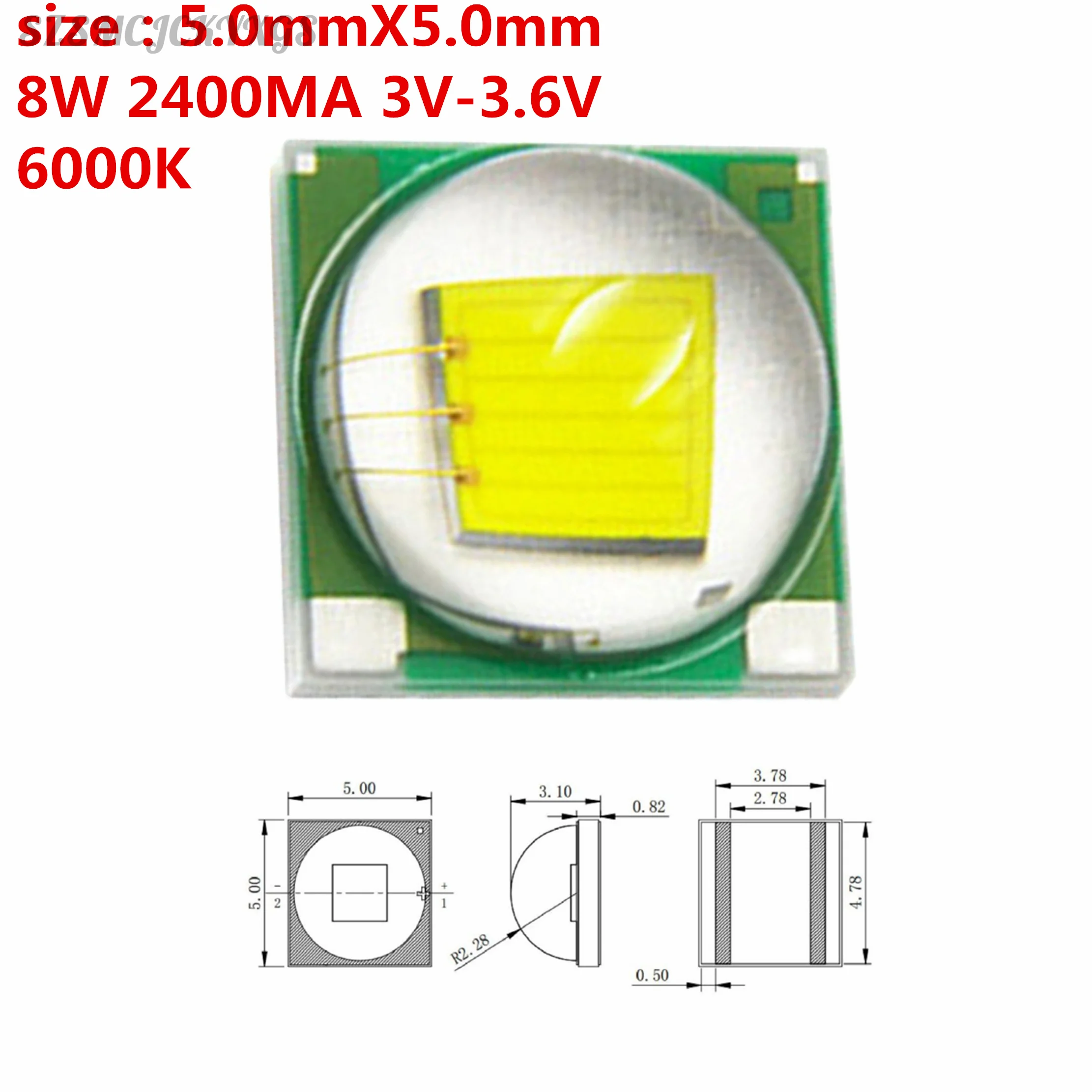 35pcs 5050 8W 3V-4V XML2 T6 Lights Full Power LEDs XPE 5050 XML2 XHP50 3V For LED Flashlight Lamp Bead Bicycle Fishing Head