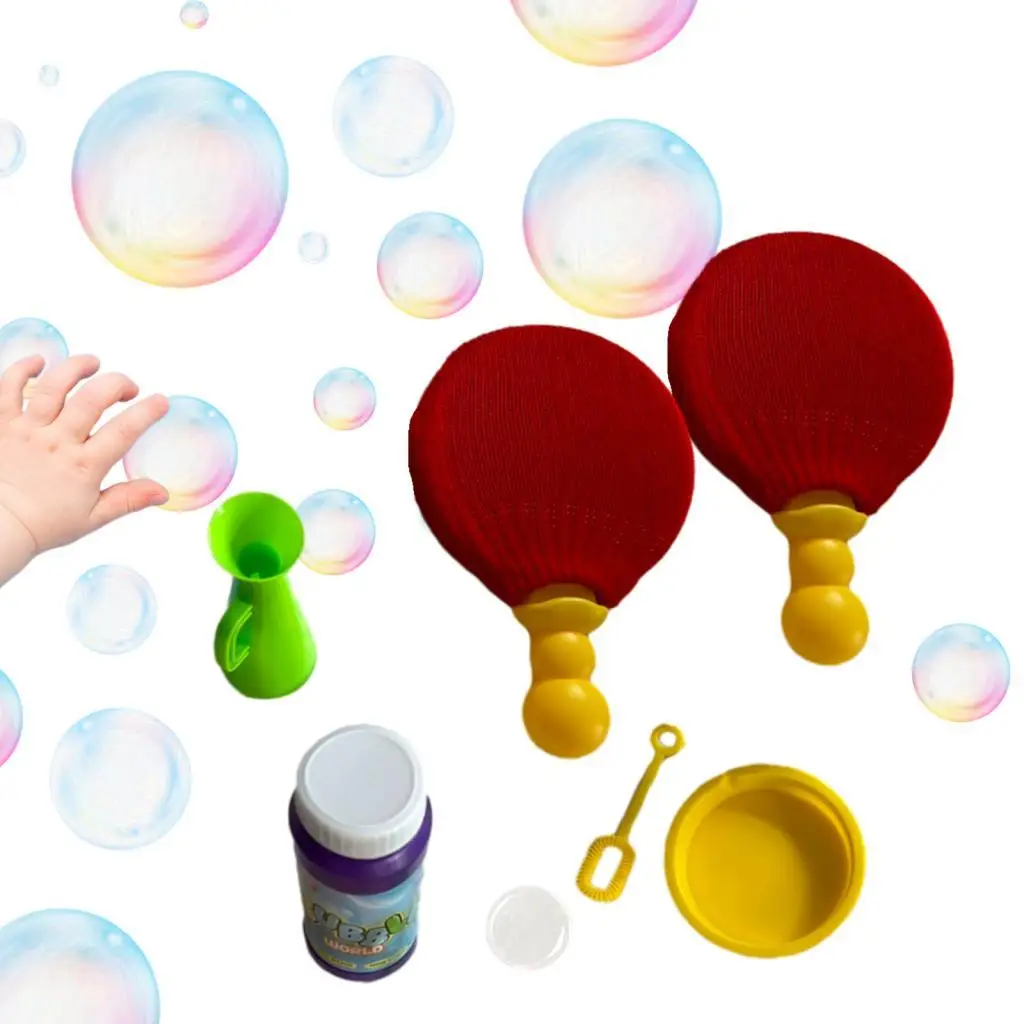 Unpoppable Bubbles Solution Toy Ping Pong Game with Soap Bubble Touchable