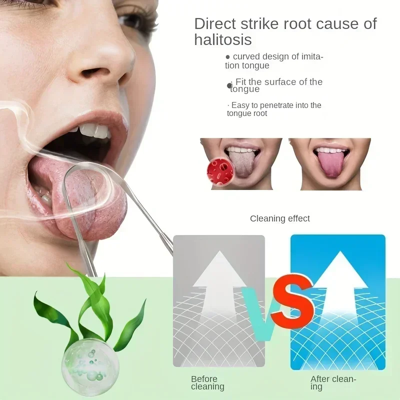 Stainless Steel Tongue Scraper, U-shaped Metal Tongue Cleaner 3 Colors, Fresh Breath Oral Hygiene Care Tool
