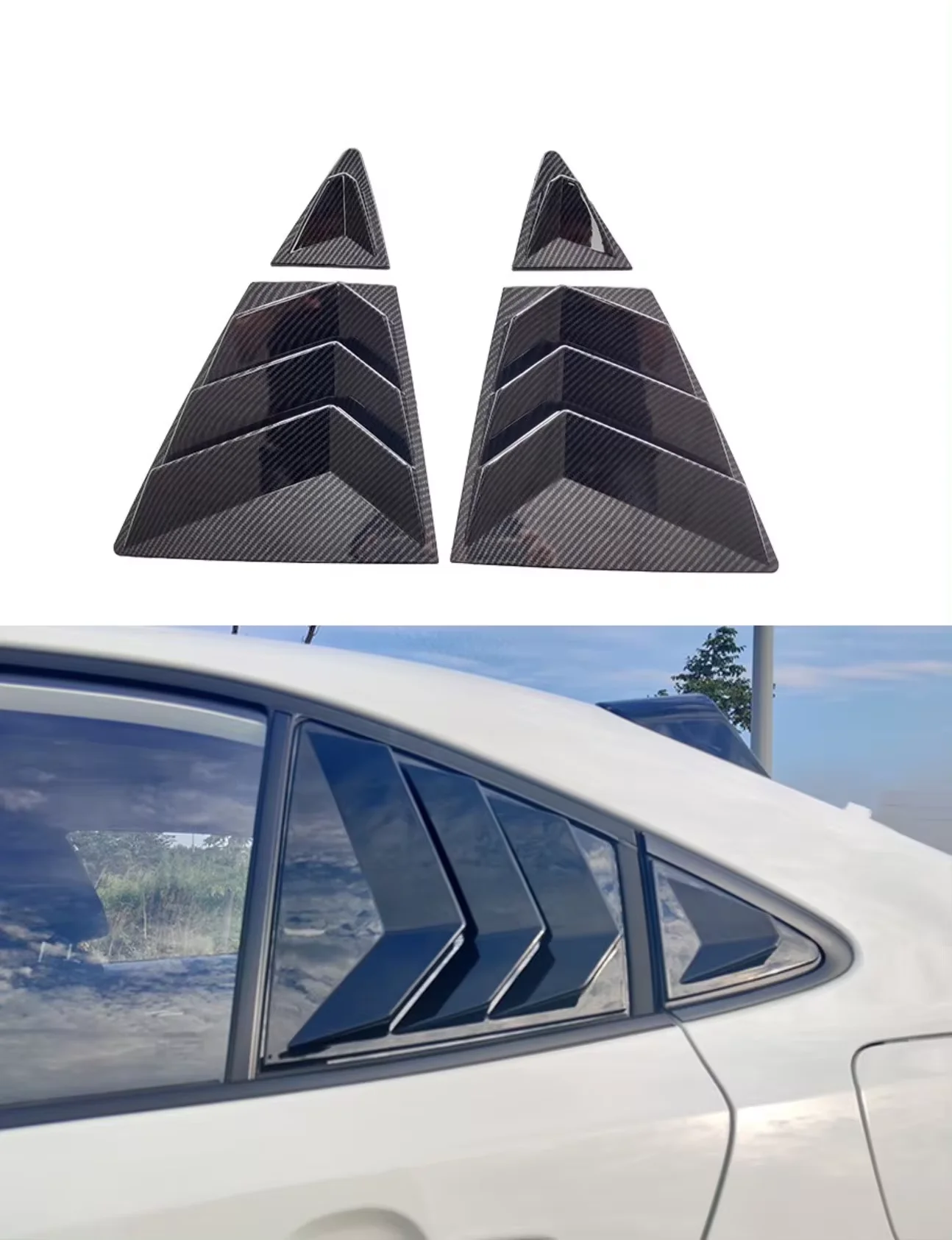 Fit For Toyota Corolla Sedan 2019 2020 2021 2022 2023  Rear Side Vent Window Scoop Louver Trim Cover Auto Accessories