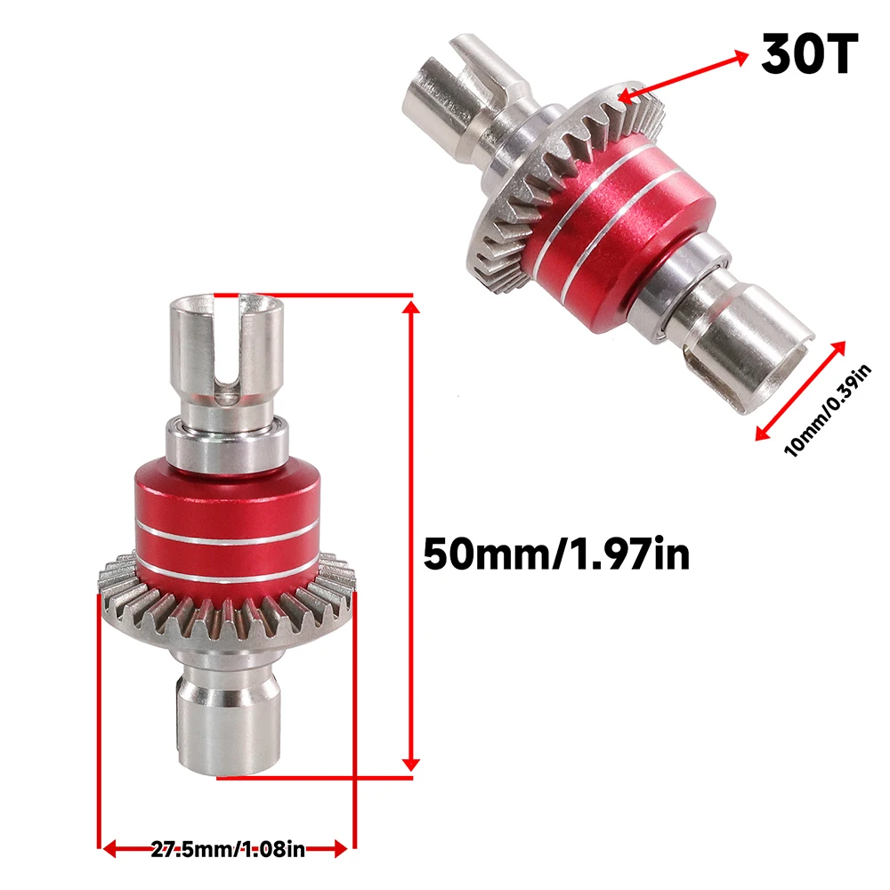 Do MJX Hyper Go 1/16 16207 H16BM-PL 1/14 14210 H14BM 14301-02-03 Części do samochodów RC Ulepszona metalowa przekładnia przedniego i tylnego