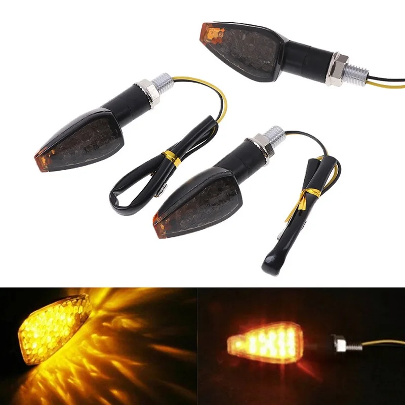 Universal 12V Flashing Turn Signals Motorcycle 14 LED Lights Rear Blinker Indicator Tail Light For Cafe Racer Honda BMW Yamaha