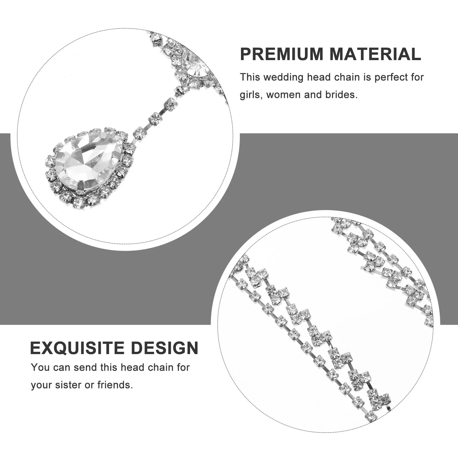 

Elegant Forehead Head Chic Headdress Chain Durable Girls Headdress Bridal Hair Jewelry Glass Bead Wedding Accessories