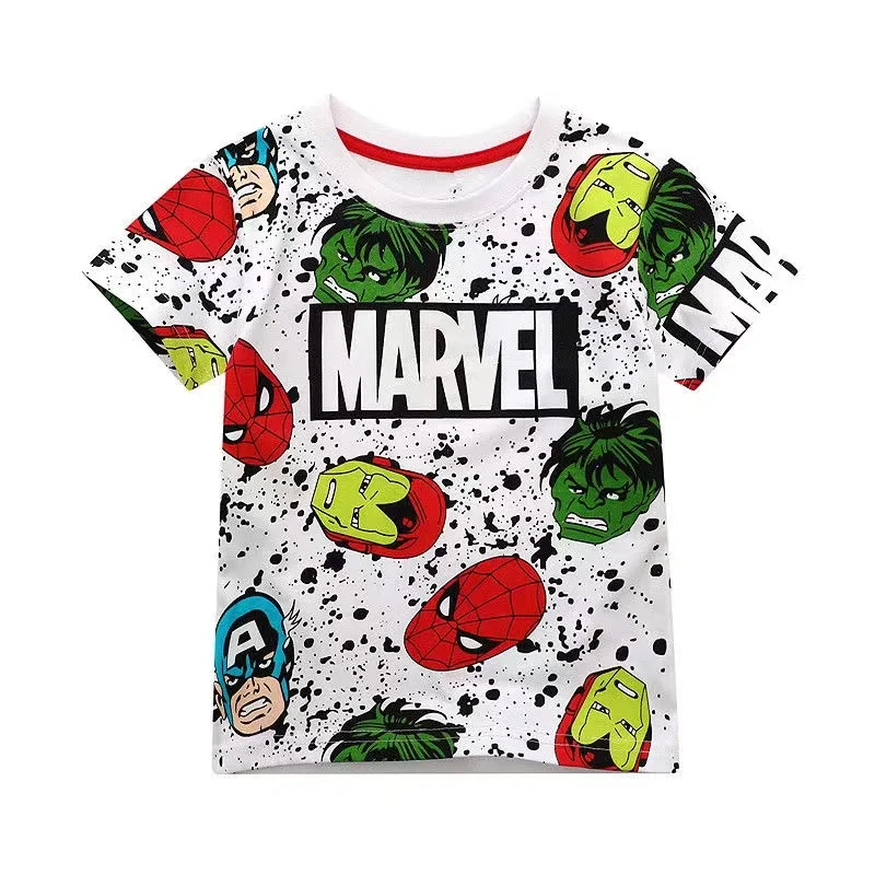 Léto kreslený marvel spiderman mickey minnie tisk děťátko chlapci krátký rukáv T košile děti dívčí bavlna oblečení děti topy tees