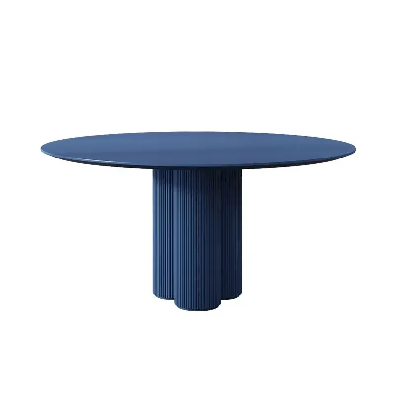 Round dining table, modern simple small apartment Nordic conference table, solid wood business negotiation living room paint