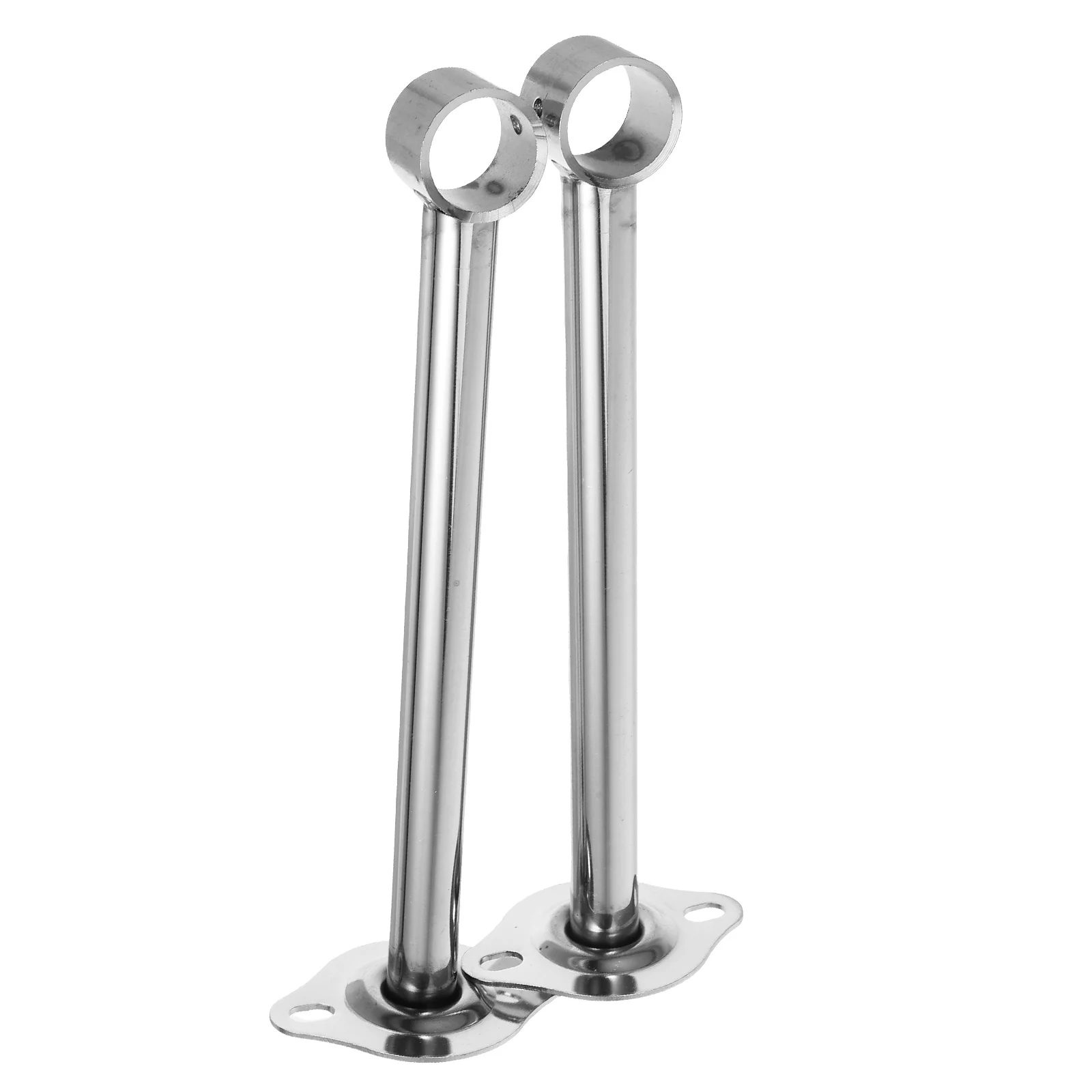 

2 Pcs Hanger Shower Curtain Closet Rod Holder Ceiling Mounted Poles Shelf Rails Stainless Steel Hanging Support Brackets