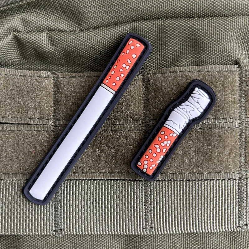 شارة الروح المعنوية للدخان البلاستيكية ثلاثية الأبعاد ، بقع رقعة تكتيكية للمؤخرة والسجائر للملابس ، الخطاف والحلقة ، يزين ملصق حقيبة الظهر العسكرية #2