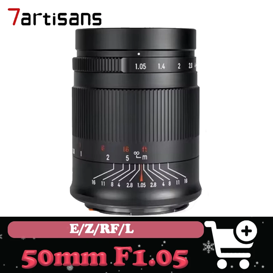 

Полнокадровый объектив 7artisans F1.05 с большой диафрагмой и портретной камерой, объектив с ручной фокусировкой Prime для Sony E Canon RF Nikon Z и L