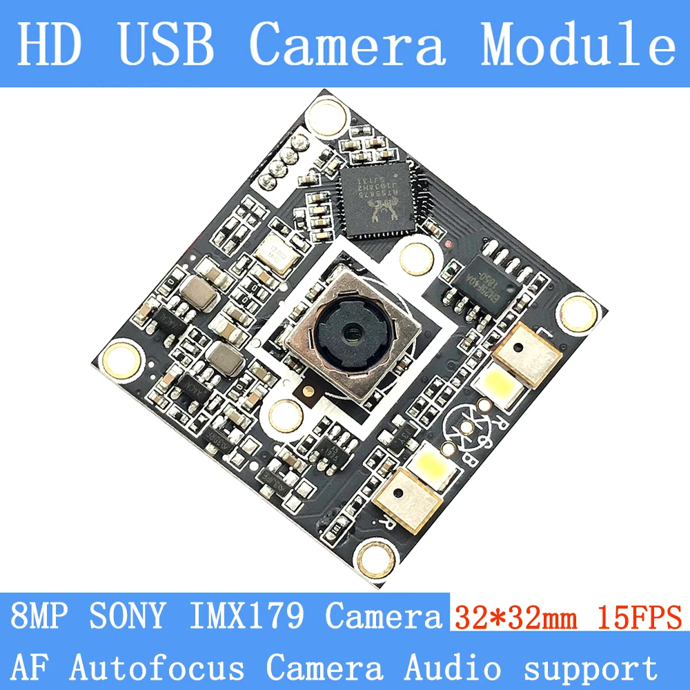 

USB Pure Physical CCTV Camera HD 800W SONY IMX179 Industrial Level Near Remote AF Autofocus 4K USB Camera Module Support Audio