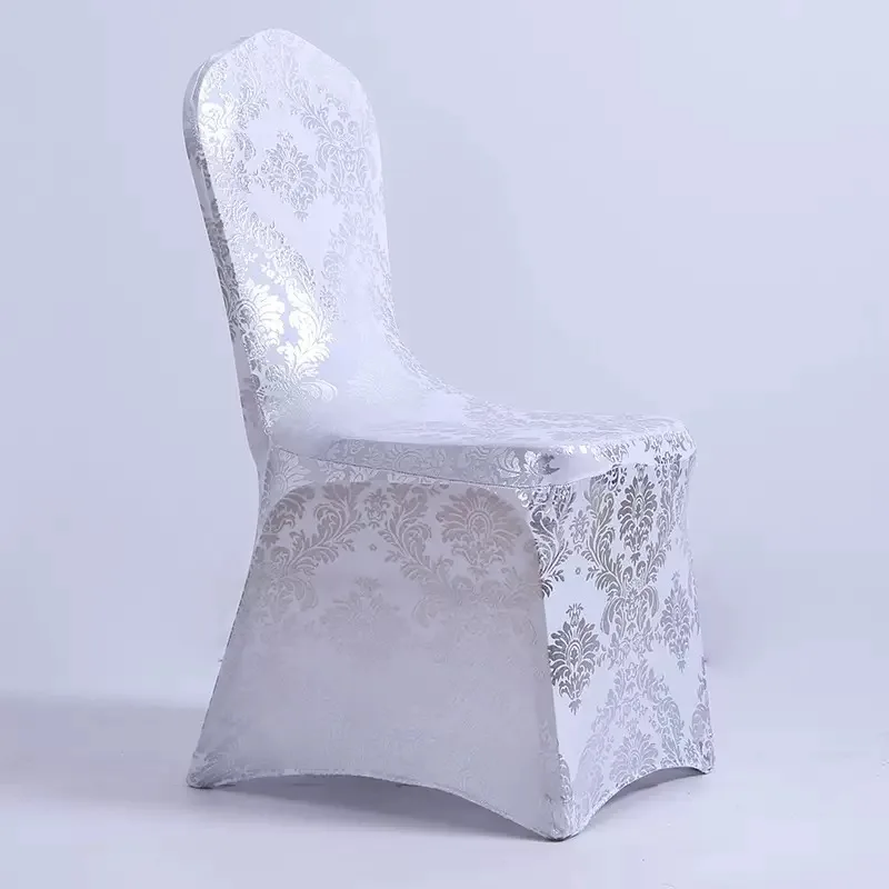 Bronzing Flower Print Removable Washable Spandex Stretch Outdoor Indoor Wedding Banquet Elastic Chair Cover Birthday Party Decor