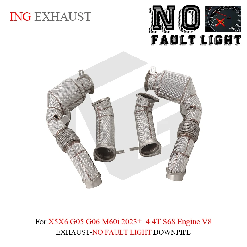

ING Without Warning Light CatalyticS Downpipe for BMW X5/X6 G05 G06 M60i 2023+ 4.4T S68 Engine V8 Exhaust System