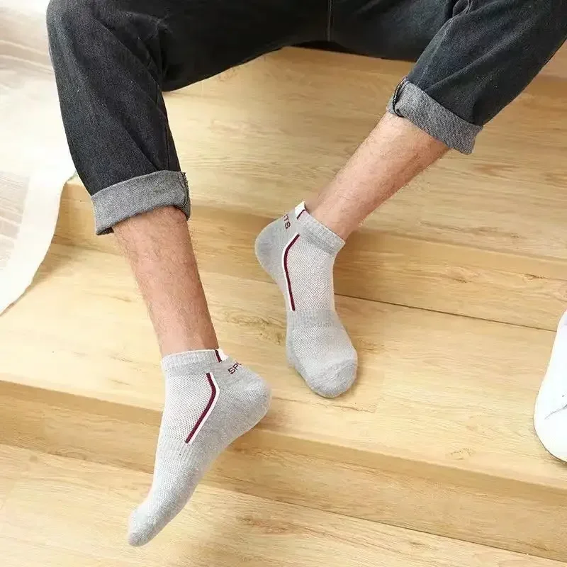 10 Pairs High Quality Men Ankle Socks Breathable Sports Sox For Male Mesh Athletic Summer Thin Cut Short Sokken Size 35-39