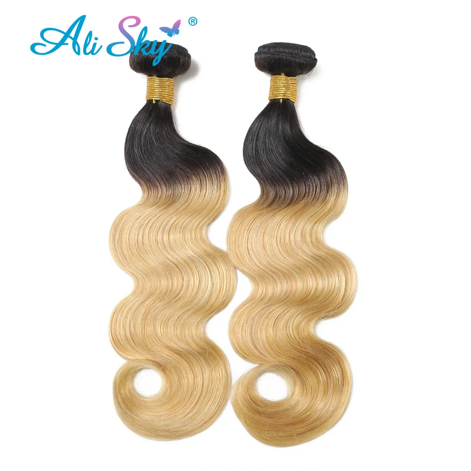 1b/27 Honey Blond Body Wave Bundle Brazilian 100% Human Hair 1/3/4 Bundles Deals Pre Colored Hair Weave Extensions Virgin Hair