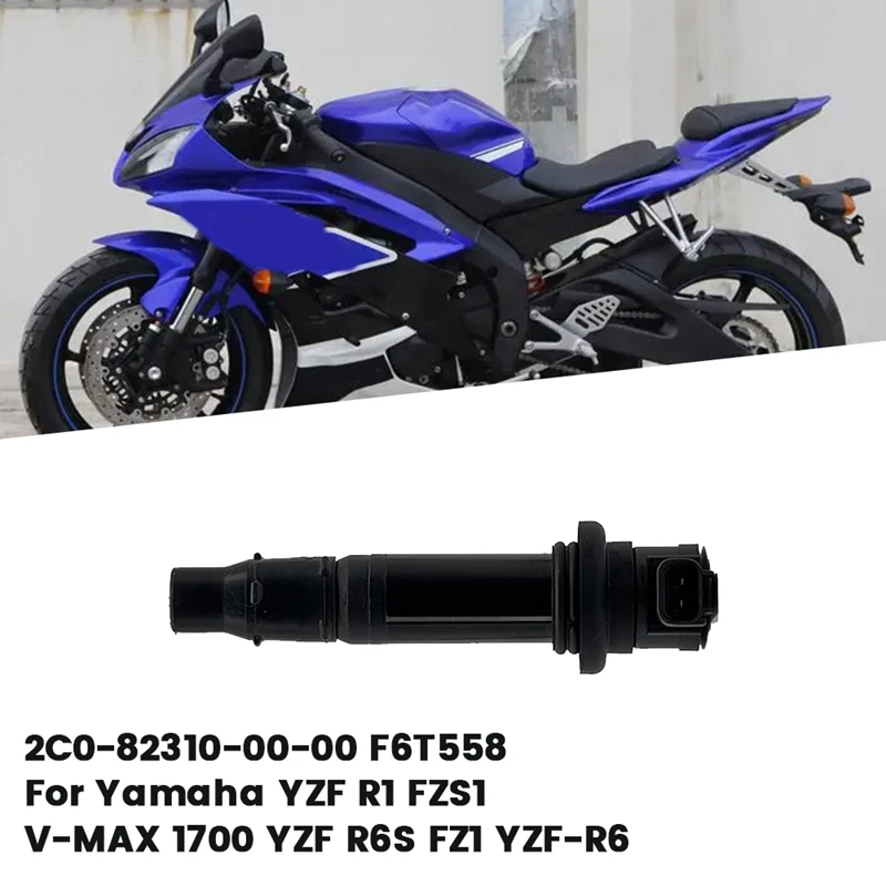 Motorcycle Ignition Coil Stick 2C0-82310-00-00 F6T558 For Yamaha YZF R1 FZS1 V-MAX 1700 YZF R6S FZ1 YZF-R6 5PW823100000