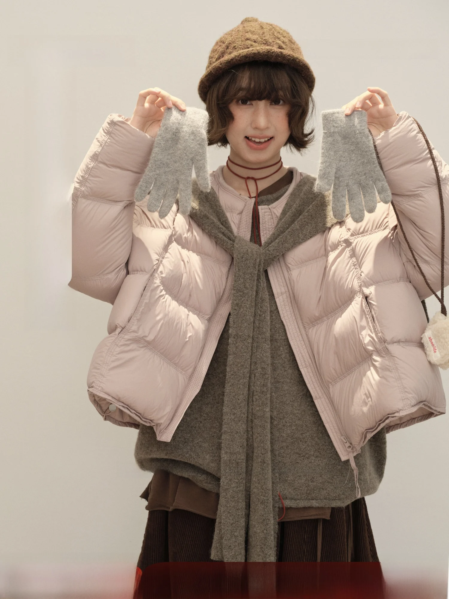 

Японская утепленная пуховая куртка Tiongtiong для женщин: свободный крой, эффект стройности, художественный дизайн, длинный рукав, зимняя верхняя одежда