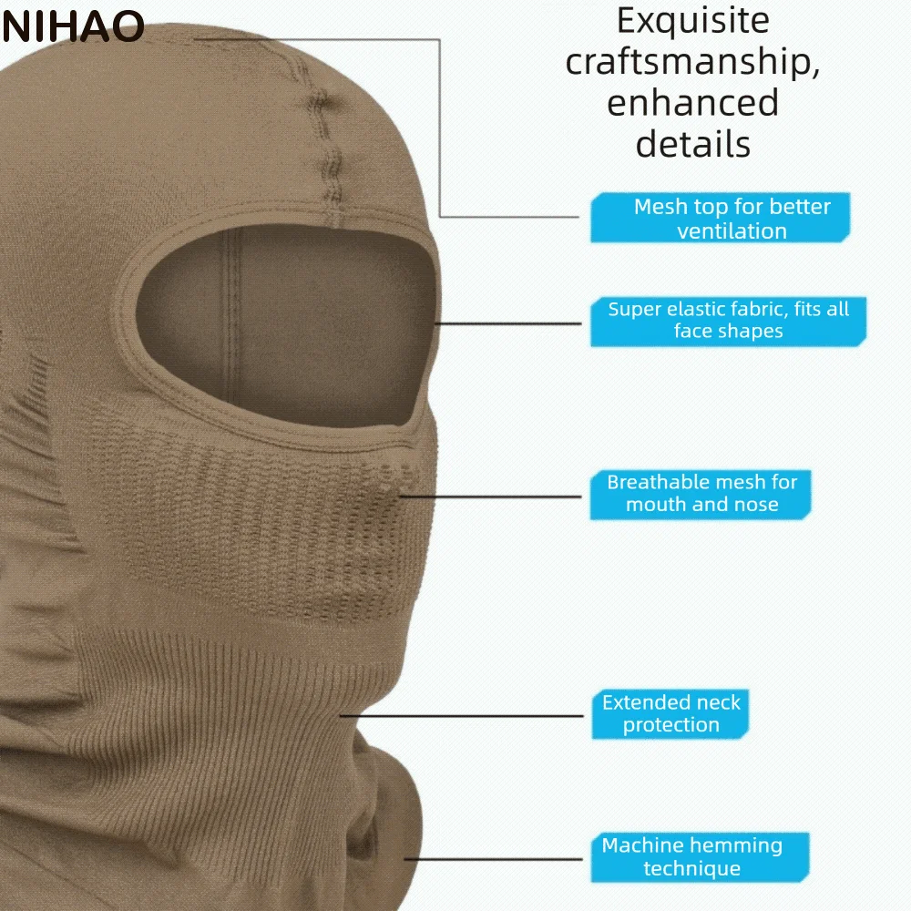 Neck Head Warmer Breathable Full Face Mask High Elastic Windproof Helmet Inner Cap Sunproof Winter Scarf Headgear Climbing
