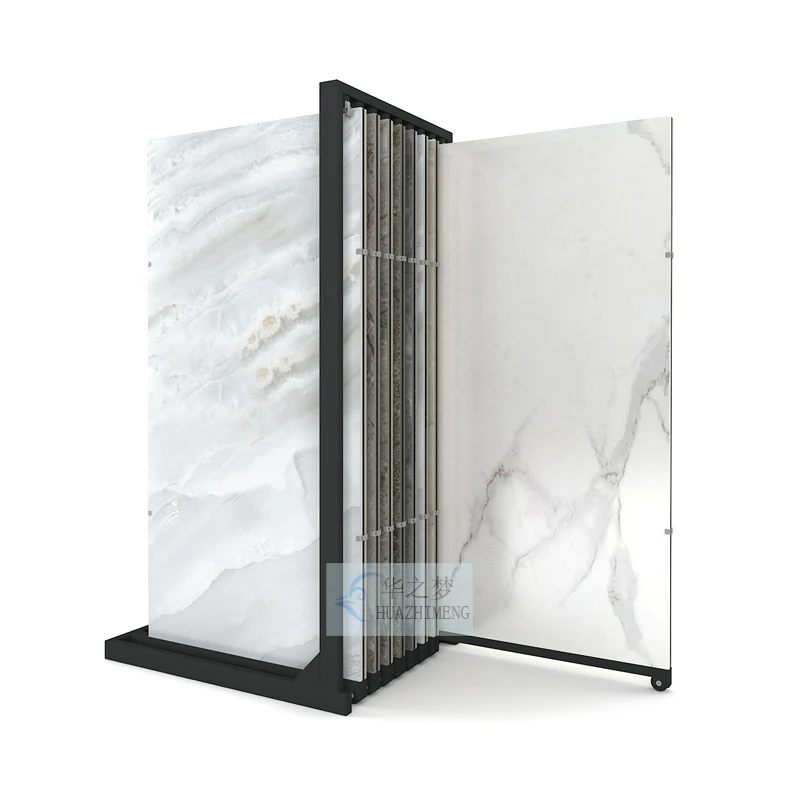 

Metal Decorative Tile Display Stands Marble Stone Sliding Display Racks Ceramic Tile Showroom Displays Stand Rack