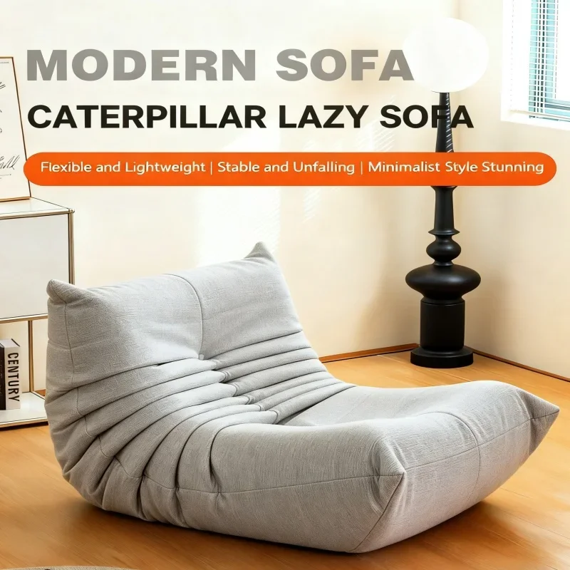 

Caterpillar Togo Sofa, Comfort Lounge Chair for Living Room & Balcony, Plush Ergonomic Single Seater for Reading and Relaxing