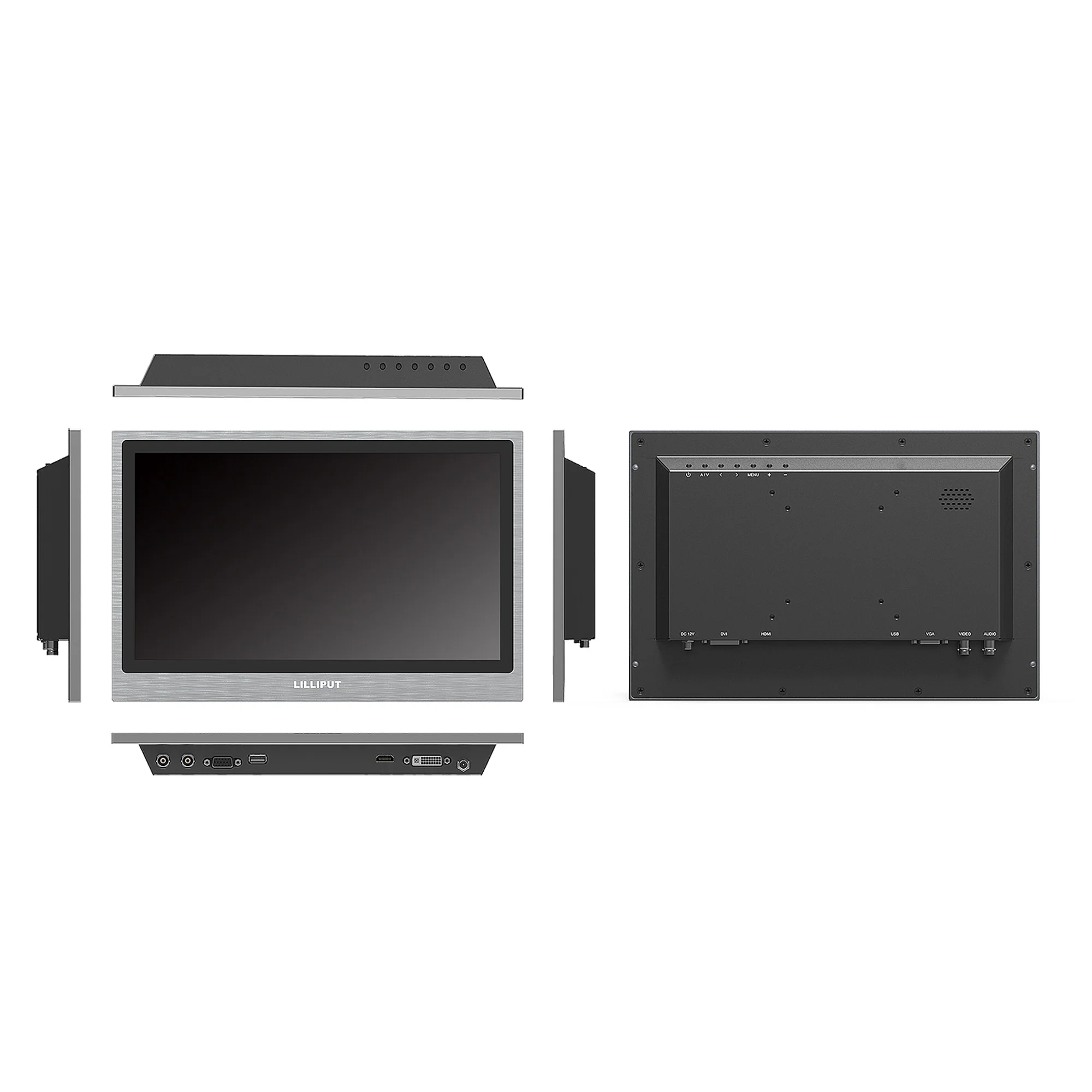 Lilliput TK1330-NP/C/T 13.3 Inch Industrial Capacitive Touch Monitor Rugged Metal Design for HDMI DVI