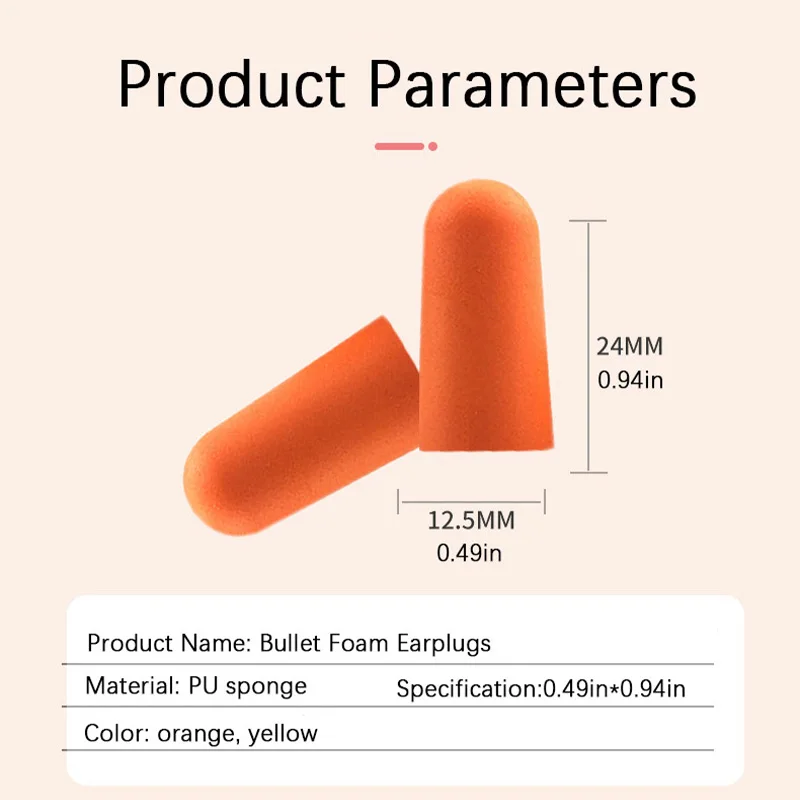 Bouchons d'Oreilles Anti-Bruit pour Protection Auditive, Isolation du Bruit, Étude du Sommeil, Réduction du Bruit Industriel, 100 Pièces