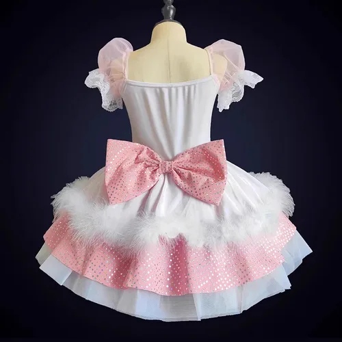 Imagen 2 del producto Falda de Ballet para niñas, vestido tutú para niños de otoño e invierno, ropa de actuación, falda bonita de princesa, ropa de actuación