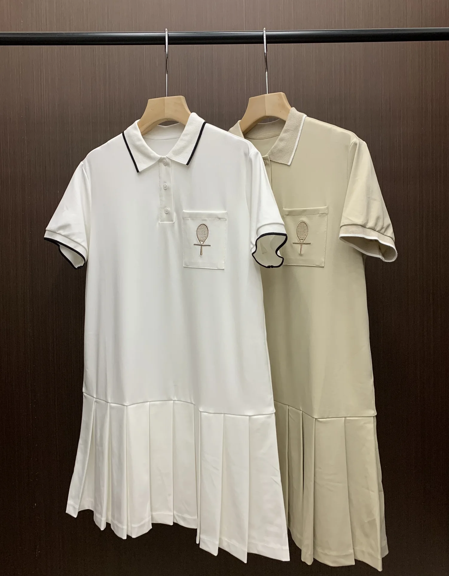 24 Spring/Summer New Pima Cotton Blend Short Sleeve Dress Golf Sports Dress Tennis Dresses for Women