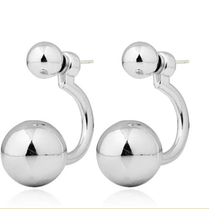 New Fashion Design Women Candy Beads Sweet Double Curved Design Of The Wedding Ball Ear Jewelry Earrings For Women