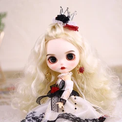 ICY DBS Blyth Doll 1/6 bjd clothes White Queen with crown noble dress set girls toys SD