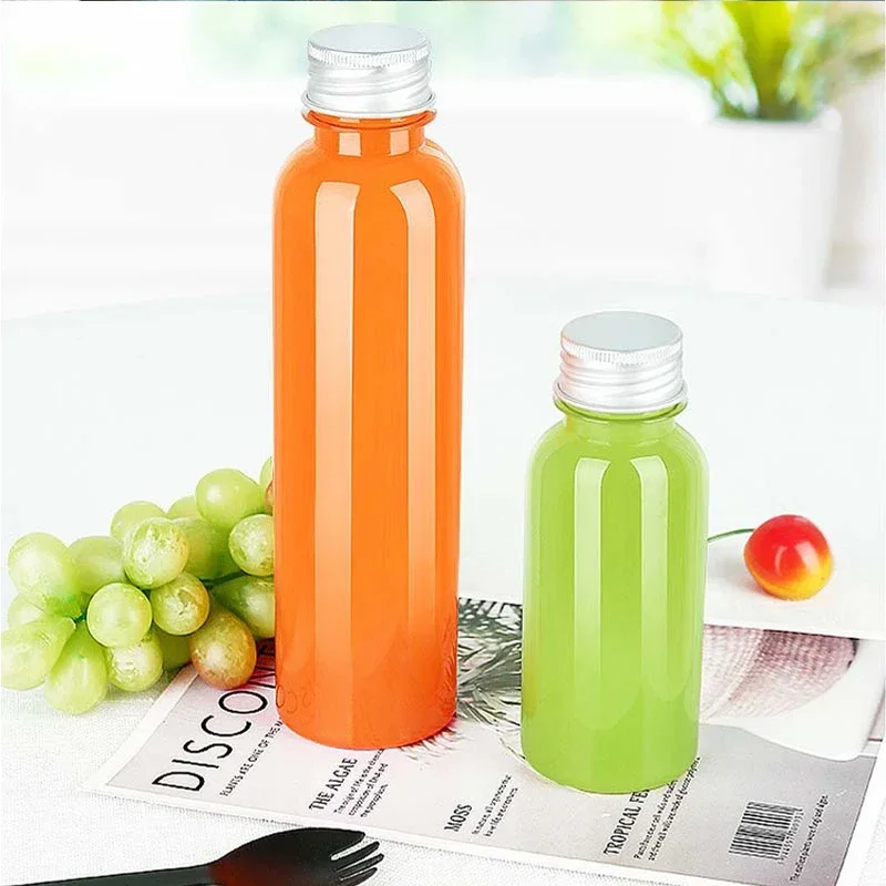 5Pcs 5ml-250ml Mini PET Plastic Aluminum Cap Bottles Empty Clear Travel Portable Cosmetic Containers For Emulsion Sample Cream