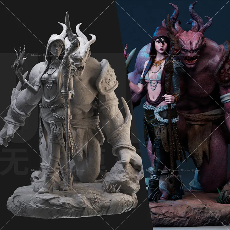 

1/24 1/18 Scale Apostate Mage Witch of the Wilderness Fantasy Role-Playing Game DIY Self-assembled GK 3D Resin Un-panited Doll