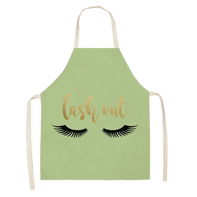 Eyelash Love Pattern Colorful Apron Household Kitchen Linen Stain Resistant Apron Kitchen and Household Goods Manicurist Apron