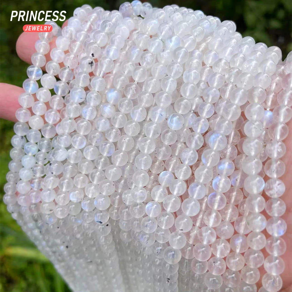 A++ Natural Rainbow Moonstone Beads for Jewelry Making Bracelets Necklace Earrings Wholesale Stone Beads DIY Accessories 6 8mm