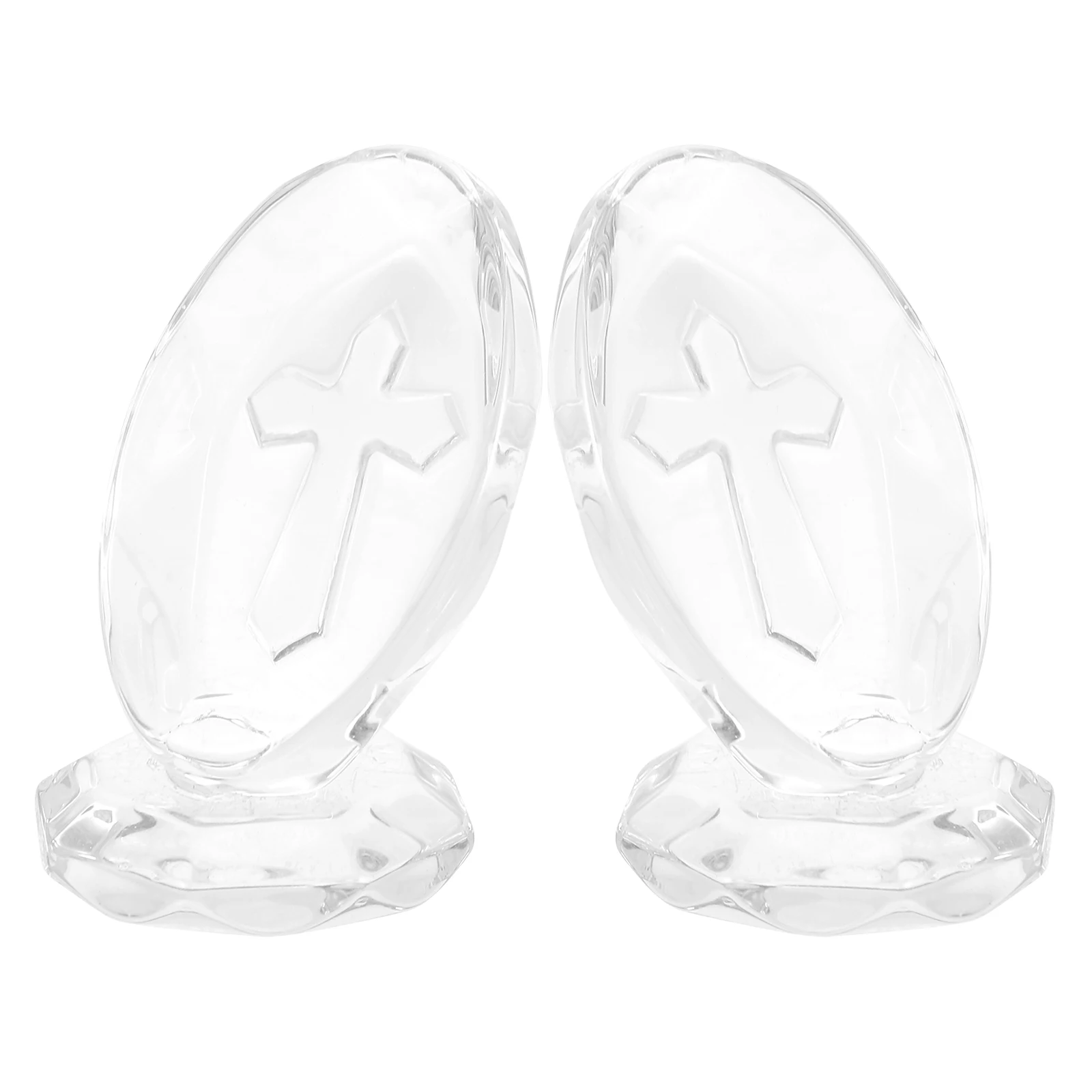 

2Pcs Crystal Cross Home Decor Creative Desktop Adornment Elegant Craft Design for Living Room Bedroom Shelf Display Decoration