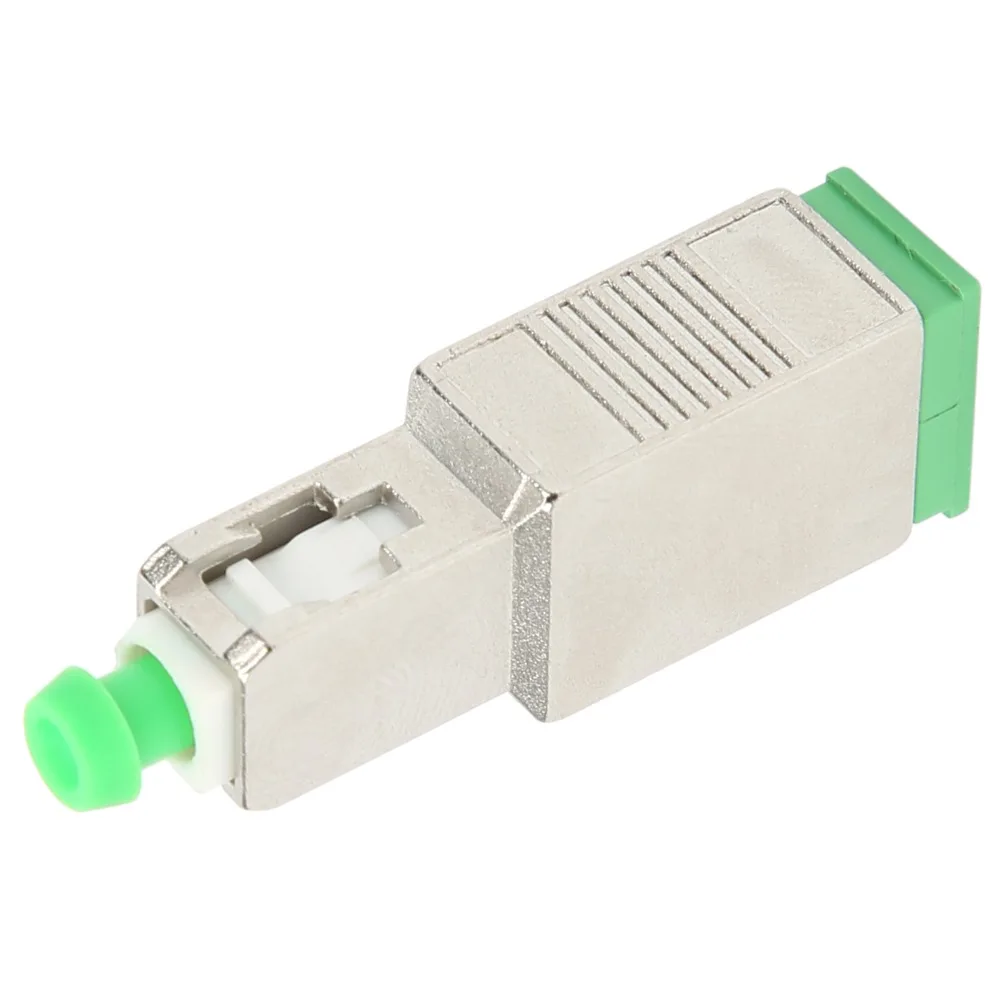 

SC/APC 5dB Fiber Optic Connector Good Repeatability Low Insertion Loss Optical Fiber Adapter Green Flange Type