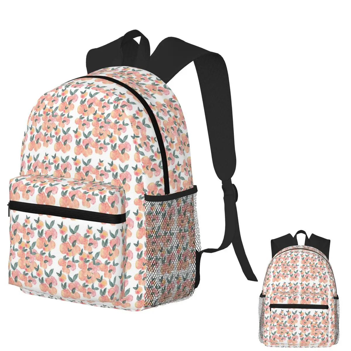

Watercolor Peach Delight Pattern Student Backpack School Bag Hiking Travel Daypack for Men Women Fashion Bookbag Shoulder Bags
