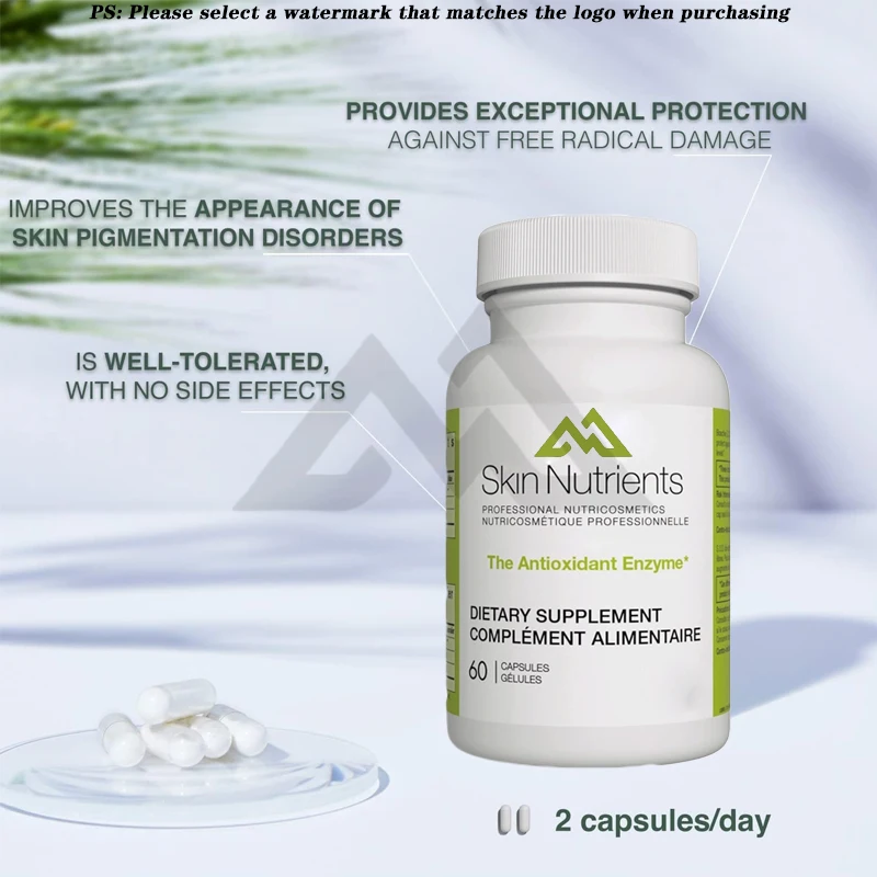 Skin nutrient antioxidant enzymes prevent free radical damage - reduce oxidative stress -60 capsules -1 month dosage