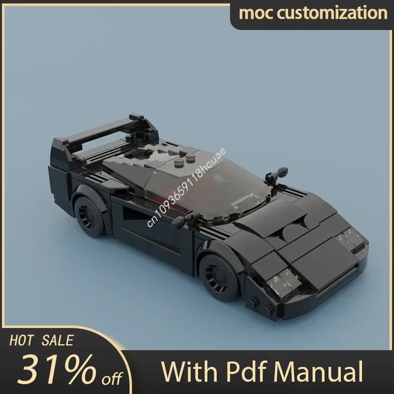 

Hot MOC Speed Champion City Car Ferraried F40 Supercar Building Blocks Brick Racing Technique Creative Garage DIY Toys Kids Gift