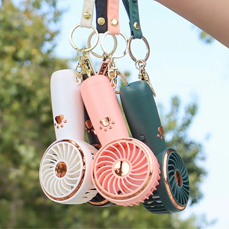 Quạt động có thể sạc USB Quạt mini cầm tay có đèn LED Dropshipping động ngoài trời