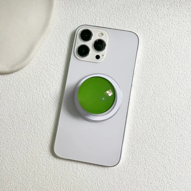 ل Magsafe حامل هاتف مغناطيسي لطيف مستدير ثلاثية الأبعاد كريستال زجاج قبضة الحديث آيفون 17 16 15 14 13 12 الذكية توك دعم الهاتف