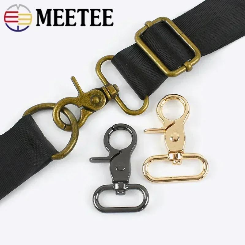 2/4/10pcs Meetee 20-50mm Luggage Strap Metal Buckles Bags Lobster Carbines Swivel Trigger Snap Hook Collar Clasp DIY Accessories