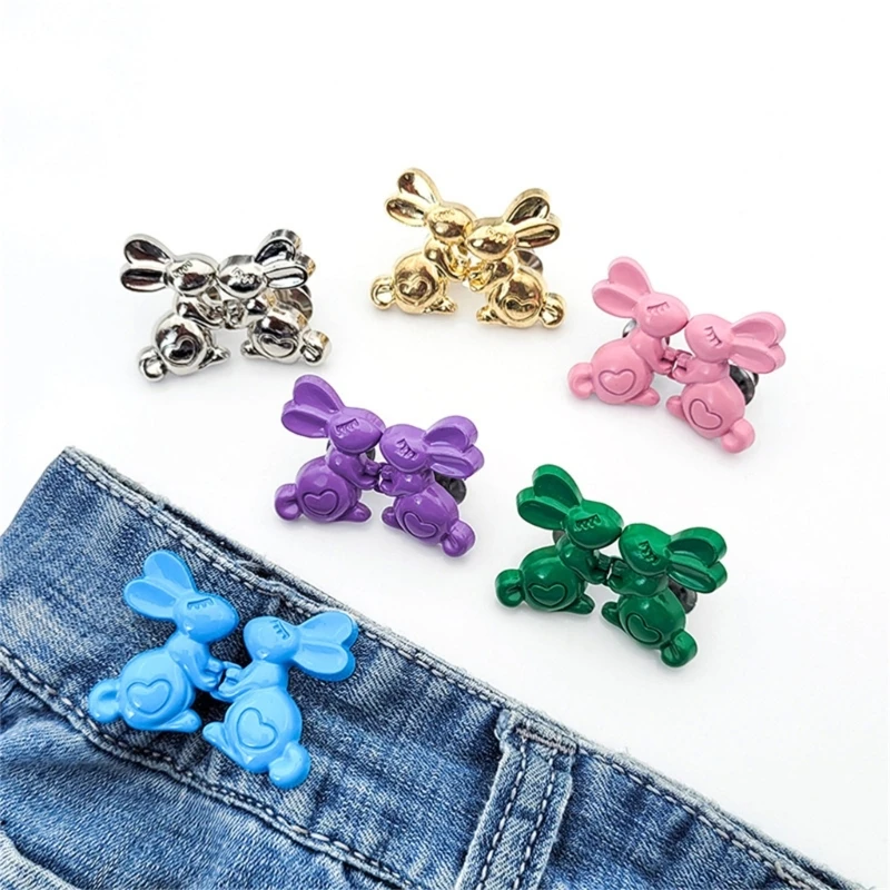 Easter Rabbit Jean Button Clasp Waist Extender Pin Detachable Jean Button No Sewing