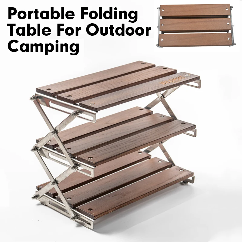 رف طاولة التخييم معدات التخييم خفيفة الوزن في الهواء الطلق طاولة قابلة للطي طاولة المشي لمسافات طويلة الجبلية رف التخييم طاولات القهوة #1