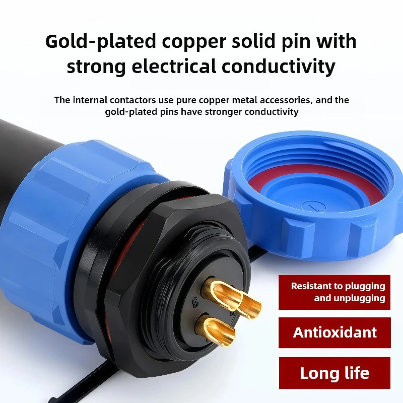 SP13, SP17, SP21, SP29 2-16 core cable waterproof connector aviation plug IP68  10PCS