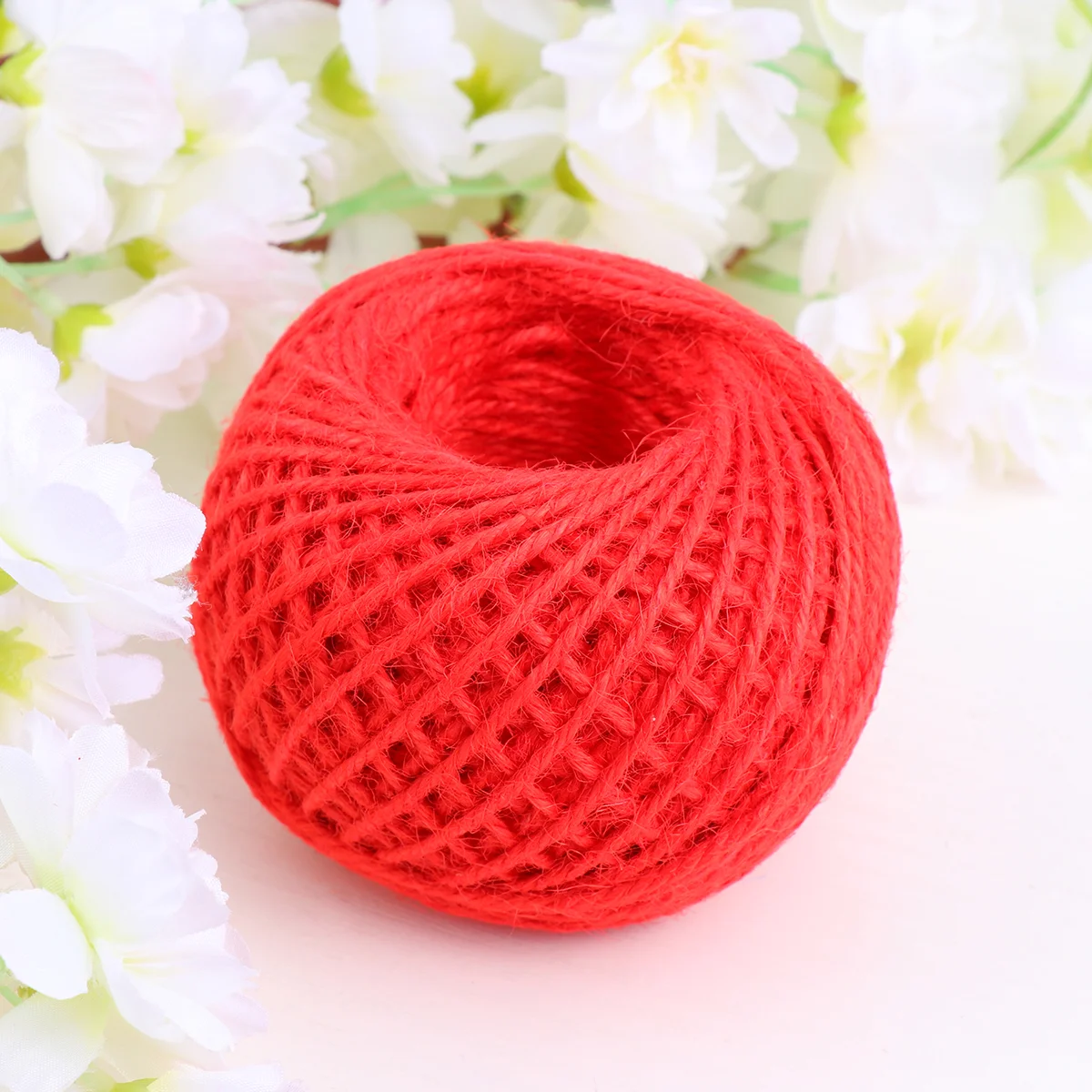 1 Roll 2mm x 50m Colored Rope Household Paper Rope Creative DIY Braided Rope Tag Rope Gift Decor (Red)