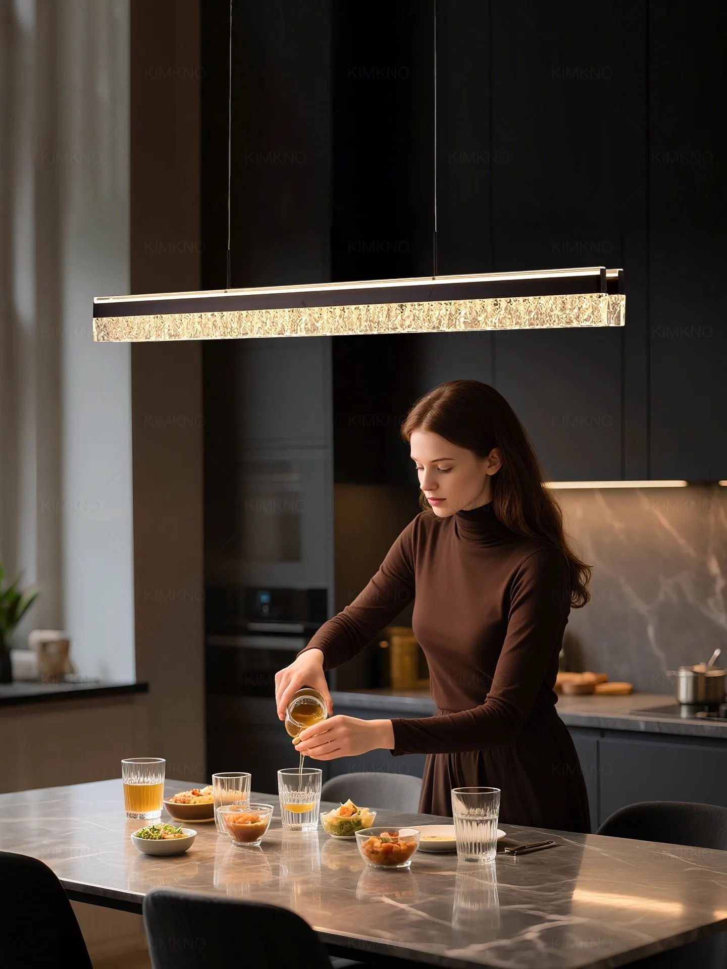 

Italian Water Ripple Pendant Light Luxury Restaurant Modern Minimalist Creative Bar Counter Island Lighting New Model Led Light