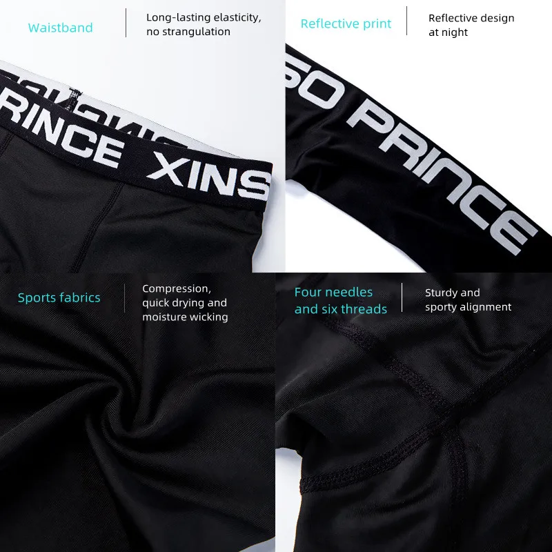 Men's Pro Fitness Sports Leggings Basketball Bottoming Training Trousers Running Quick-Drying Sweat Compression Trousers