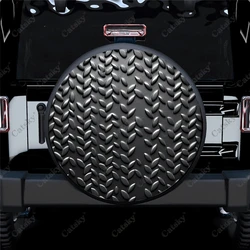 Steel Plate Metal Stanless Pattern Polyester Universal Spare Wheel Tire Cover Custom Tire-Covers for Trailer RV SUV Truck Camper